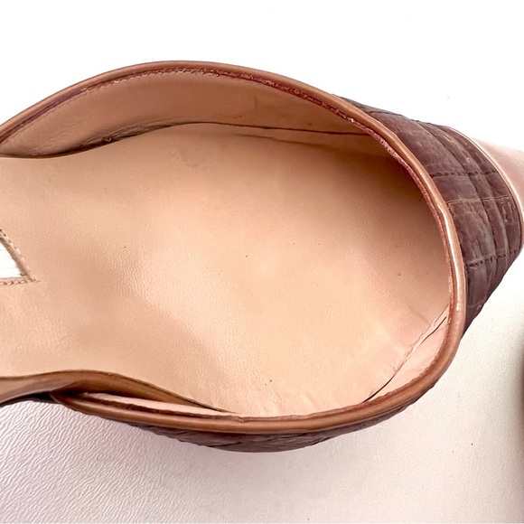 MANOLO BLAHNIK | Vintage SlingBack Pointed Toe Kitten Heel Leather Brown Tan 40 - Picture 11 of 15